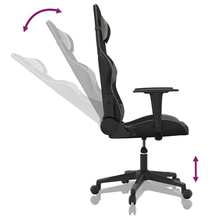 Gamingstol med massage svart och grå konstläder