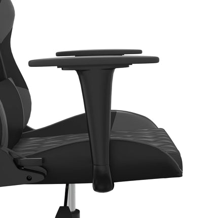 Gamingstol med massage svart och grå konstläder