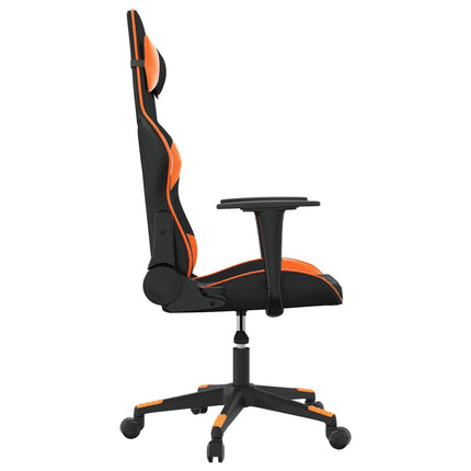 Gamingstol med massage svart och orange konstläder