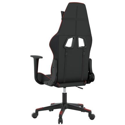 Gamingstol med massage svart och vinröd konstläder
