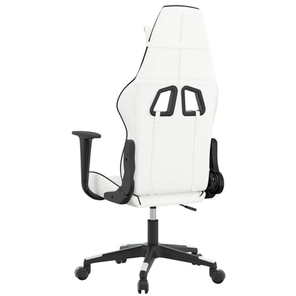 Gamingstol med massage vit och svart konstläder