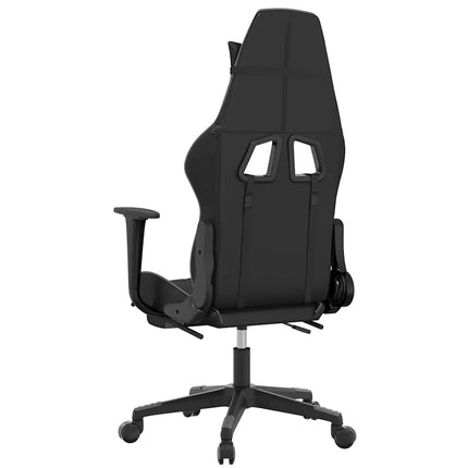 Gamingstol med massage och fotstöd svart och grå konstläder