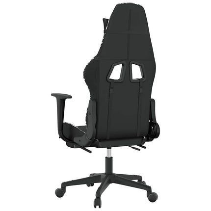 Gamingstol med massage och fotstöd svart kamouflage konstläder
