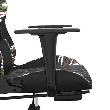 Gamingstol med massage och fotstöd svart kamouflage konstläder