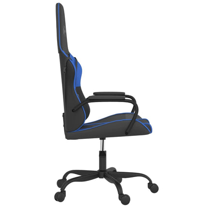 Gamingstol med massage svart och blå konstläder