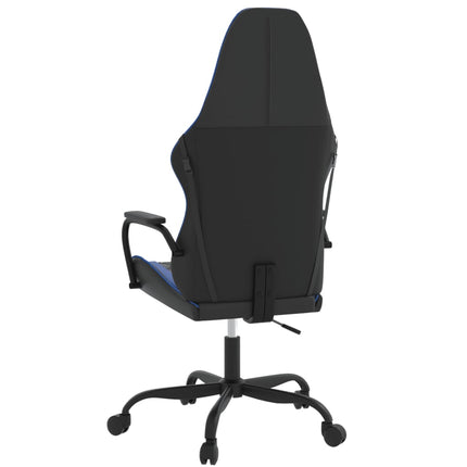 Gamingstol med massage svart och blå konstläder