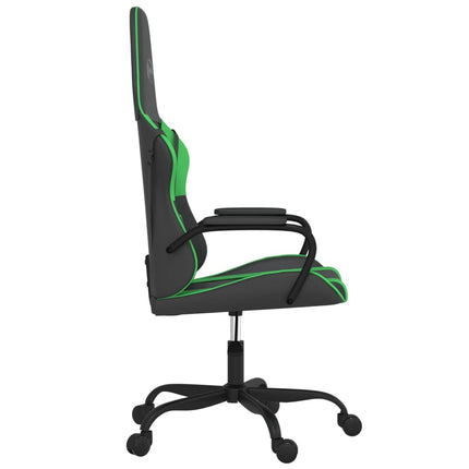 Gamingstol med massage svart och grön konstläder