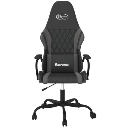 Gamingstol med massage svart och grå konstläder