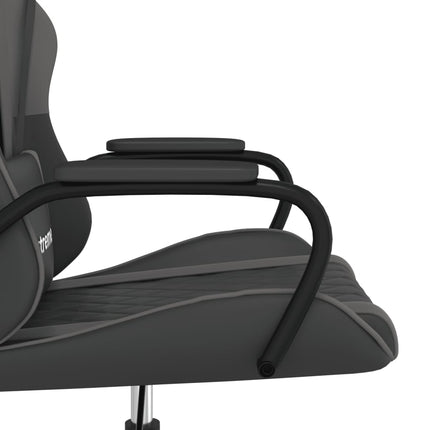 Gamingstol med massage svart och grå konstläder
