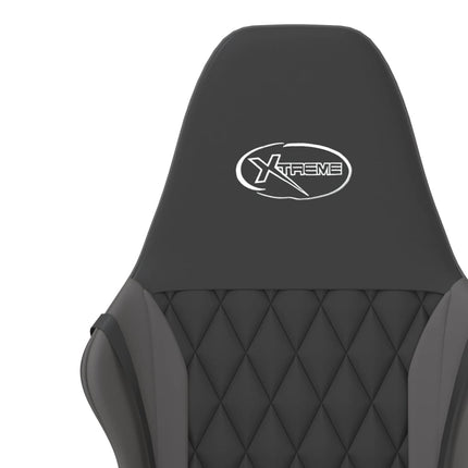 Gamingstol med massage svart och grå konstläder
