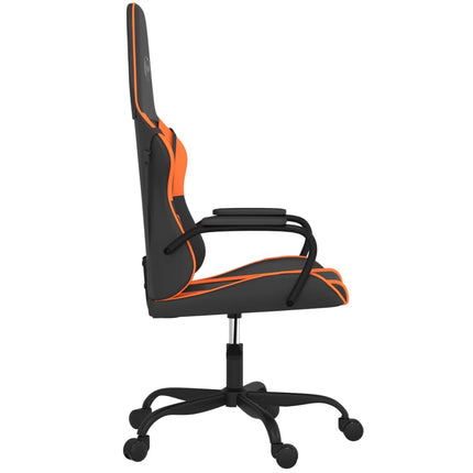 Gamingstol med massage svart och orange konstläder