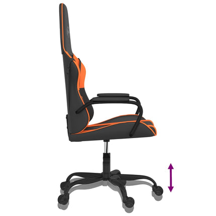 Gamingstol med massage svart och orange konstläder