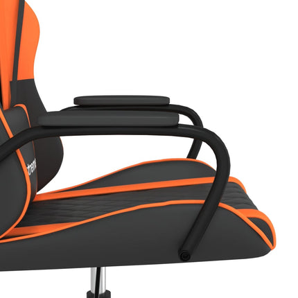 Gamingstol med massage svart och orange konstläder