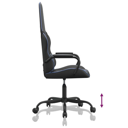 Gamingstol med massage blå och svart konstläder