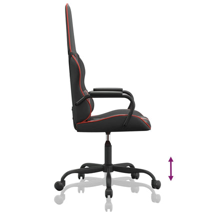 Gamingstol med massage röd och svart konstläder
