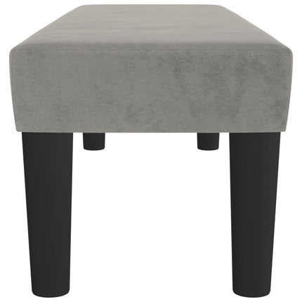 Bänk ljusgrå 100x30x30 cm sammet
