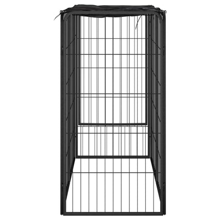 Hundbur 6 paneler svart 50x100 cm pulverlackerat stål