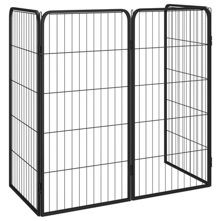 Hundbur 4 paneler svart 50x100 cm pulverlackerat stål