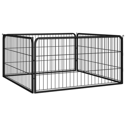 Hundbur 4 paneler svart 100 x 50 cm pulverlackerat stål
