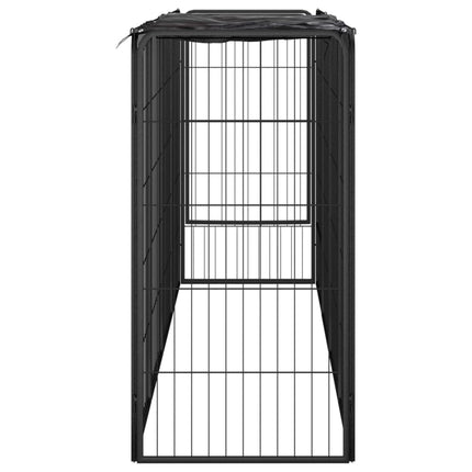 Hundbur 10 paneler svart 50x100 cm pulverlackerat stål