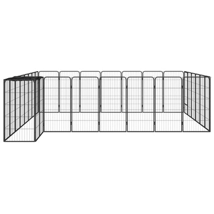 Hundbur 30 paneler svart 50x100 cm pulverlackerat stål