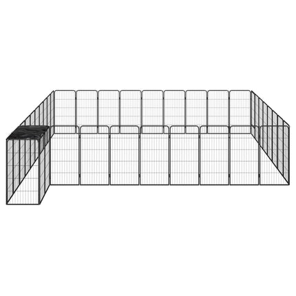 Hundbur 38 paneler svart 50x100 cm pulverlackerat stål