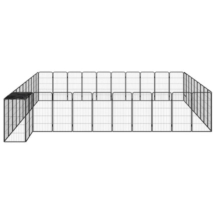 Hundbur 42 paneler svart 50x100 cm pulverlackerat stål