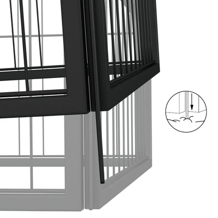 Hundbur 42 paneler svart 50x100 cm pulverlackerat stål