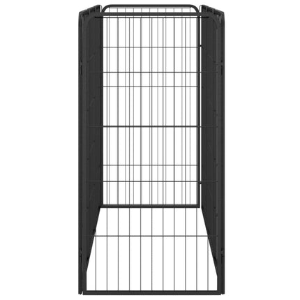 Hundbur 8-paneler svart 50x100 cm pulverlackerat stål