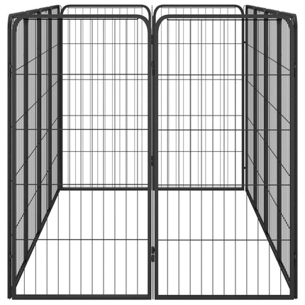 Hundbur 12 paneler svart 50x100 cm pulverlackerat stål