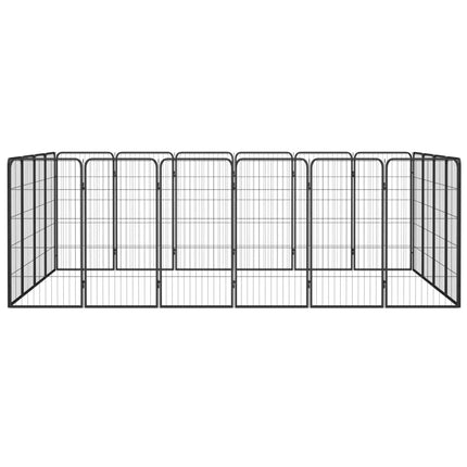 Hundbur 20-paneler svart 50x100 cm pulverlackerat stål