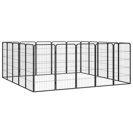Hundbur 20-paneler svart 50x100 cm pulverlackerat stål