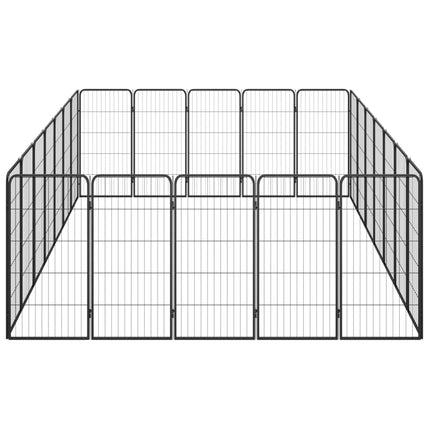 Hundbur 24-paneler svart 50x100 cm pulverlackerat stål