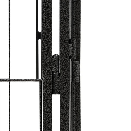 Hundbur 24-paneler svart 50x100 cm pulverlackerat stål