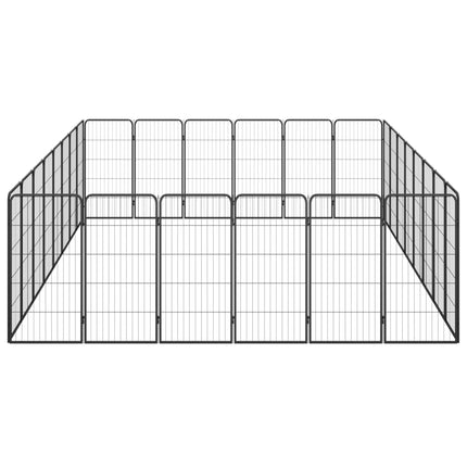 Hundbur 28-paneler svart 50x100 cm pulverlackerat stål