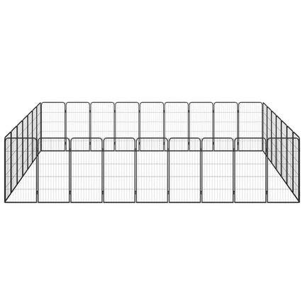 Hundbur 32 paneler svart 50x100 cm pulverlackerat stål