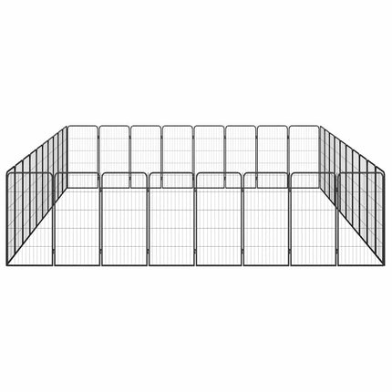 Hundbur 36 paneler svart 50x100 cm pulverlackerat stål