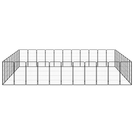 Hundbur 40 paneler svart 50x100 cm pulverlackerat stål