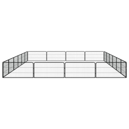Hundbur 20 paneler svart 100x50 cm pulverlackerat stål