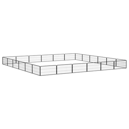 Hundbur 24 paneler svart 100x50 cm pulverlackerat stål