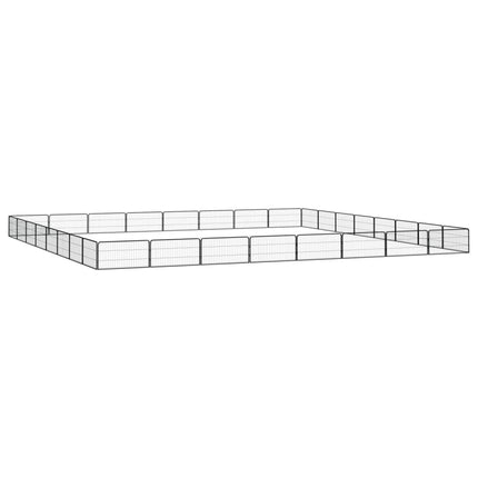 Hundbur 32 paneler svart 100x50 cm pulverlackerat stål