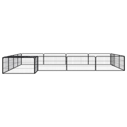 Hundbur 16 paneler svart 100x50 cm pulverlackerat stål