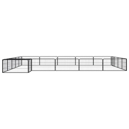 Hundbur 20 paneler svart 100x50 cm pulverlackerat stål