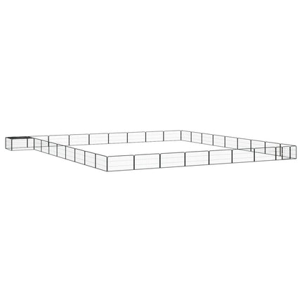 Hundbur 36 paneler svart 100x50 cm pulverlackerat stål
