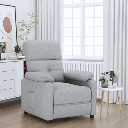 Reclinerfåtölj ljusgrå tyg