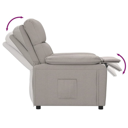 Reclinerfåtölj taupe tyg