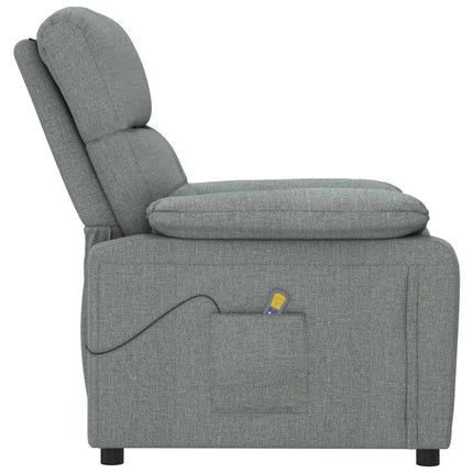 Massagefåtölj mörkgrå tyg