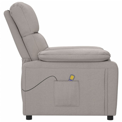 Massagefåtölj taupe tyg