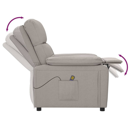 Massagefåtölj taupe tyg
