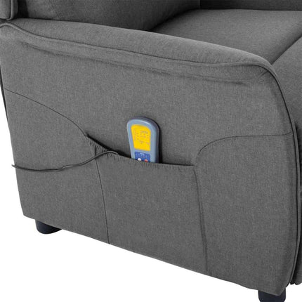 Massagefåtölj med kudde Ljusgrå 93.5 x 67.5 x 101.5 cm tyg